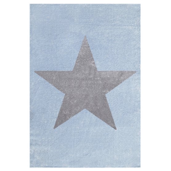 Dětský koberec STAR modrá/stříbrná-šedá