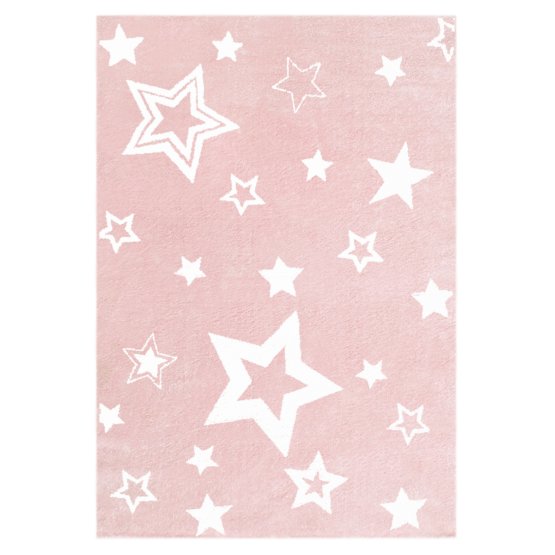 Dětský koberec STARLIGHT růžová/bílá