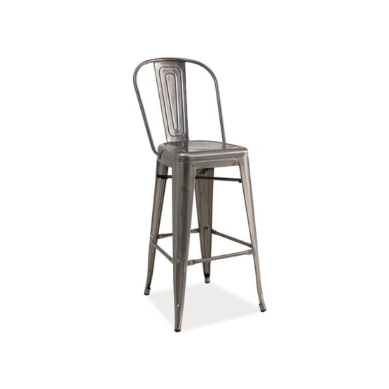 Barová židle LOFT broušená ocel