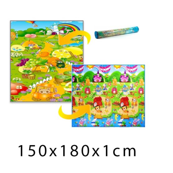 Dětský pěnový koberec - domek lva + ovocný ráj 150x180x1 cm