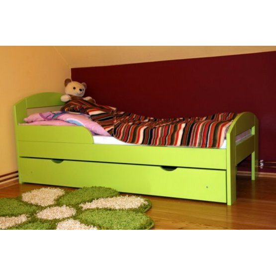 BAZAR Dětská postel s úložným prostorem Timi - zelená - rozměr na matraci 180x80cm