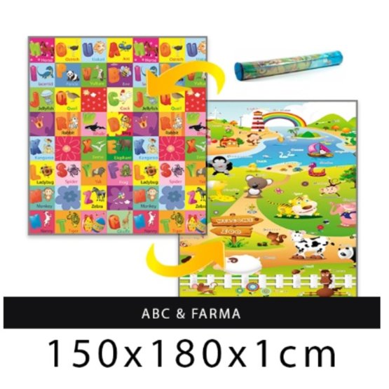 Dětský pěnový koberec - ABC + Farma 180x150x1 cm