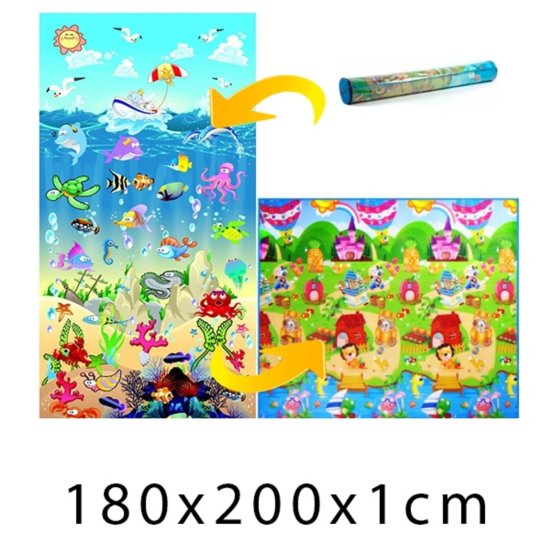 Dětský pěnový koberec - Oceán + Domek lva 200x180x1cm