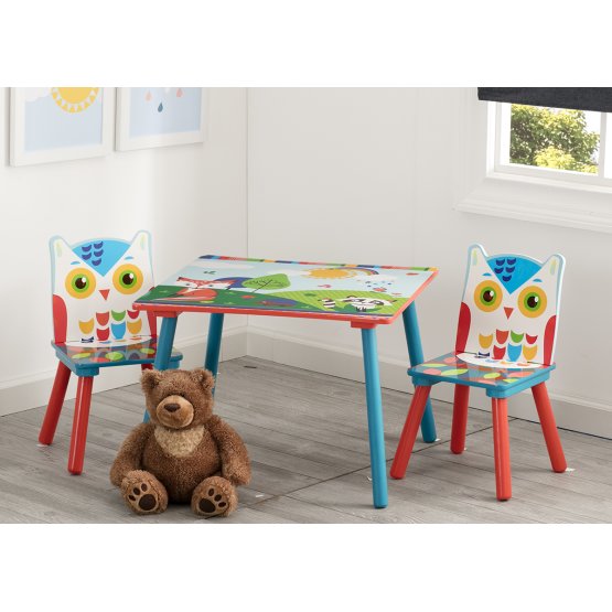 Dětský stůl s židlemi Lesní zvířátka