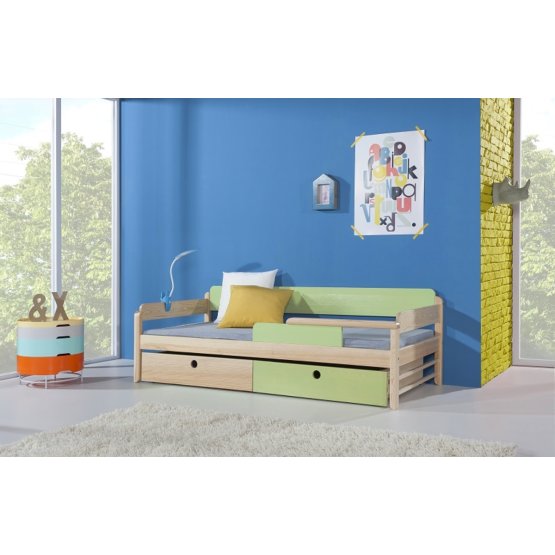 Dětská postel Natu - borovice-zelená