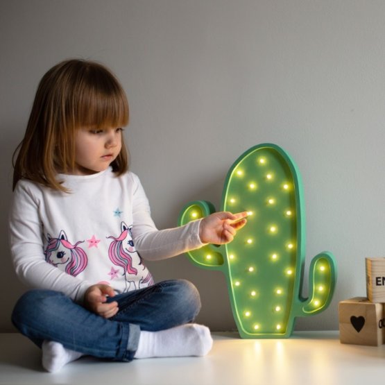 Dětské dřevěné svítidlo LED svítidlo Kaktus