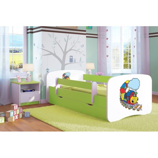 Dětská postel se zábranou Ourbaby - Veselý vláček