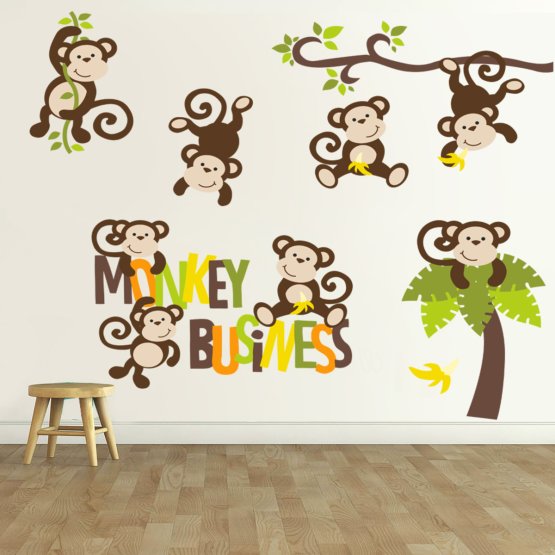 Dekorace na zeď - Monkey bussines