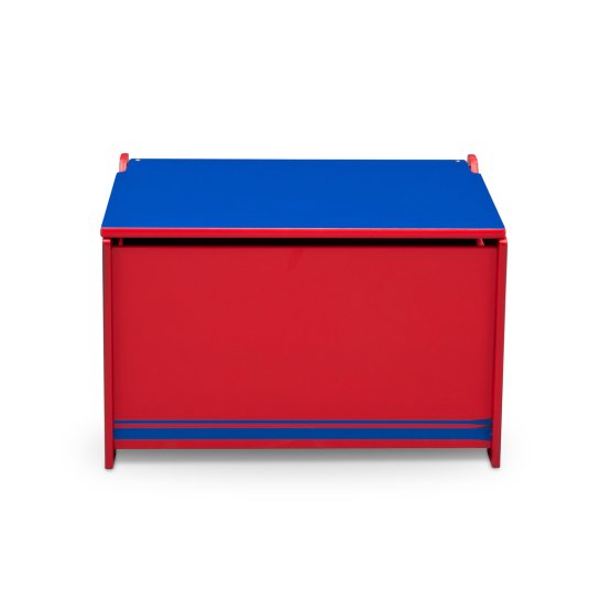 Dřevěná truhla na hračky modro - červená