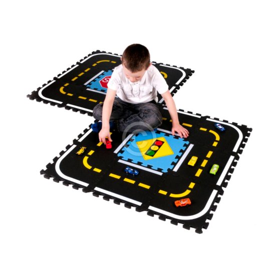 Dětský koberec puzzle dráha