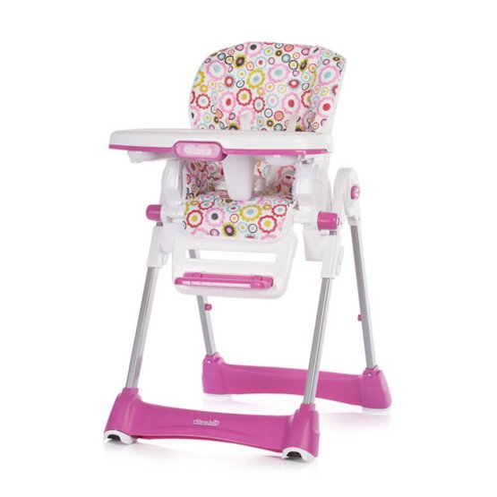 CHIPOLINO Dětská jídelní židlička Bravo-Pink flowers