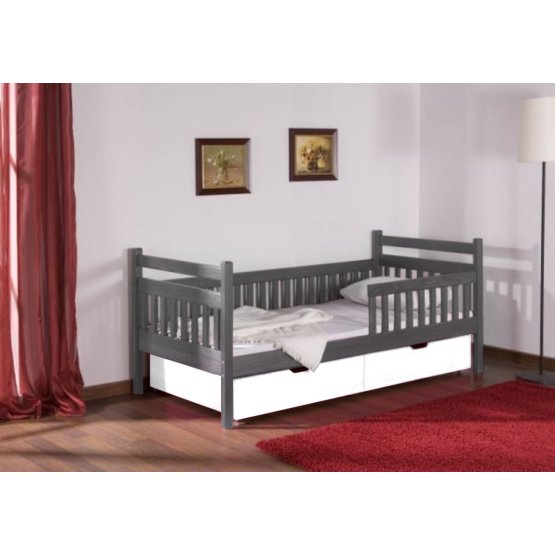 Dětská postel Alice 180x80 cm - grafit-bílá