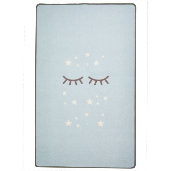 Dětský koberec spící očička - modrý