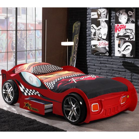 Dětská postel auto Turbo Racing - červená