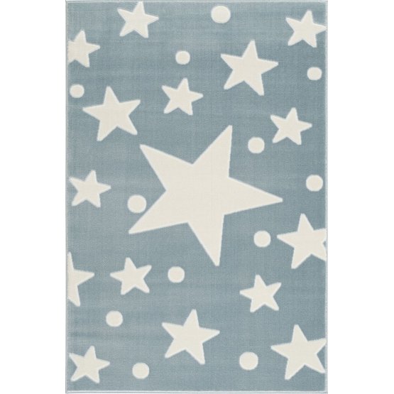 Dětský koberec Hvězdy - modro-bílý