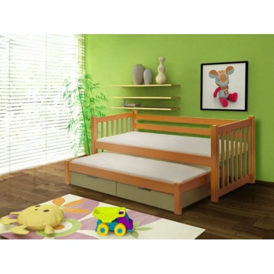 Dětská postel s přistýlkou Kajetán 200x90 cm - olše-olivová