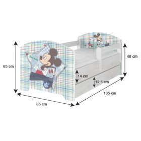 Dětská postel se zábranou - Medvídek Pú a tygr - dekor norská borovice