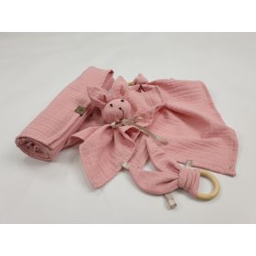 Mušelinový set pro miminko - růžový