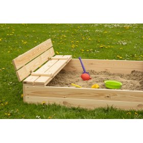 Uzavíratelné dětské pískoviště s lavičkami - 120x120 cm, Ourbaby®