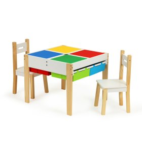 Dětský dřevěný stůl s židlemi Creative, EcoToys