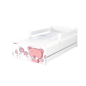Dětská postel MAX Pink Tedy Bear 160x80 cm - bílá, BabyBoo