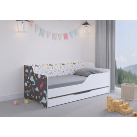 Dětská postel se zády LILU  160 x 80 cm - Dinosauři, Wooden Toys