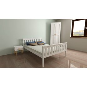Dřevěná postel Aga 200 x 90 cm - bílá, Ourfamily