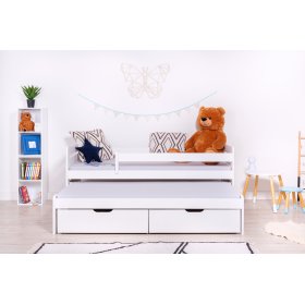 Dětská postel s přistýlkou a zábranou Praktik - White, Ourbaby®