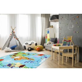 Dětský koberec - Mapa světa, VOPI kids
