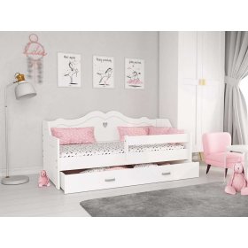 Dětská postel JULIE se zády 160x80 cm - bílá