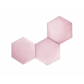 Čalouněný panel Hexagon - pudrově růžový, MIRAS